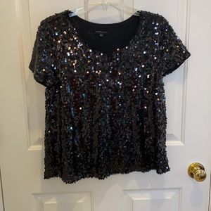 Black sequin top